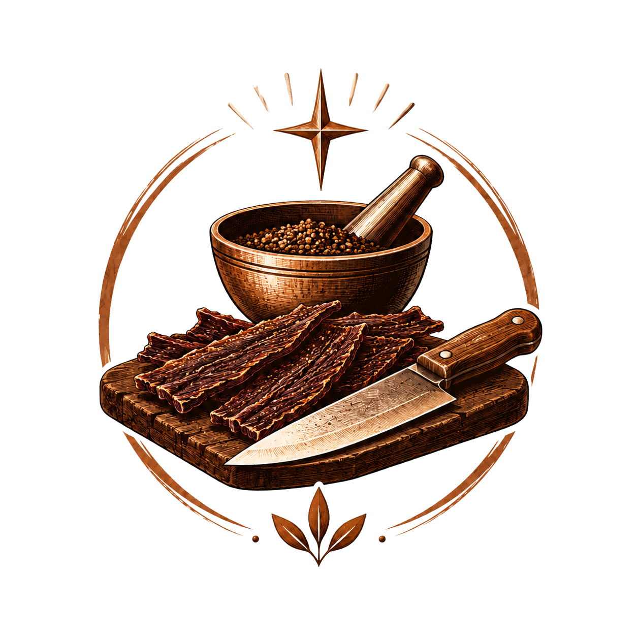 Illustrated small-batch crafted jerky icon